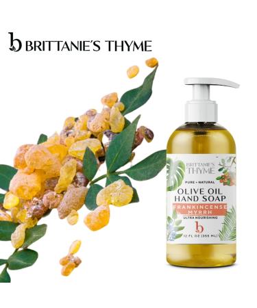 Brittanie's Thyme Natural Hand Soap - 12 oz Pack of 3 (Frankincense & Myrrh) - Vegan, Gluten-Free, Castile Soap with Olive Oil & Luxurious Essential Oils - Buy Online on GoSupps.com