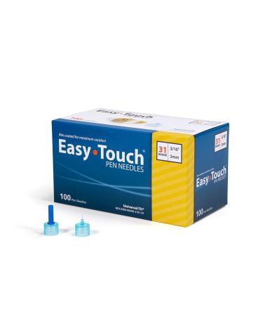 Easy Touch Insulin Pen Needles 31G 3/16-Inch/5mm Box of 100