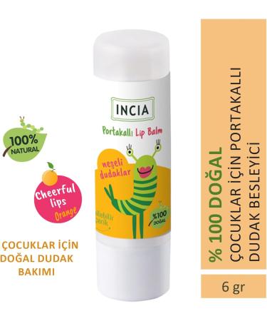 INCIA Kids Moisturizing Natural Orange Lip Balm with Shea Butter 6g - Buy Online on GoSupps.com