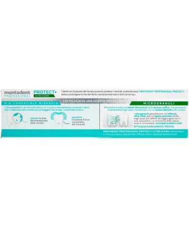  Mentadent Mentadent Professional Protect+ Ultra Clean Toothpaste plaque removal remineralizing with biocompatible minerals and microgranules 6 x 75ml bottles - Buy Online on GoSupps.com