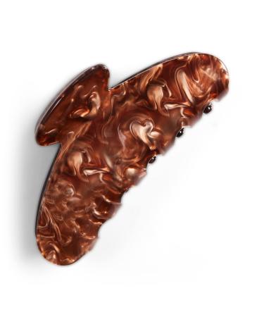 Kitsch Recycled Plastic Large Claw Clip - Big Marble Hair Clips for Women | Large Hair Claw Clips & Jaw Clips| Big Claw Clips for Thick Hair | Claw Hair Clips for Girls (1pc  Brunette)