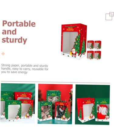 SKISUNO Party Container 5pcs Paper Goodie Bags Paper Candy Bag Containers for Xmas Storage Bags Handheld Party Bag 30x20cm Red - Buy Online on GoSupps.com