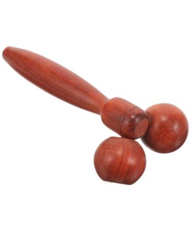 Minkissy wood double ball massage device skin care Tools Neck massage device eyes manual scooter eye care massage scooter facial beauty scooter face roller eye massage roller roller roller