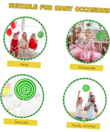 Veemoon 2pcs Lollipop Props Large Lollipop Birthday Partyt Decor Clay Lollipop Candy Simulation Lifelike Candy Simulation Lollipop Model Fake Lollipop Prop Toys Wood Food Decoration Fake 41X19.5X1.5CM Green - Buy Online on GoSupps.com