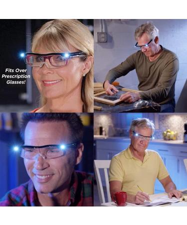 Magnifying Glasses with LED Light Big Zoom Vision Reading Glasses Eyewear Rechargeable 160% Magnification Eyeglasses Hands Free for Reading Hobbies and Close Work Black - Buy Online on GoSupps.com