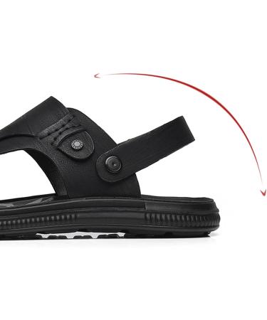 Summer Orthopedic Beach Sandals - Men's Vintage PU Bunion Corrector Flip Flops | Slip Resistant & Comfy Soft Walking Slippers for Arch & Heel Pain | Size 9.5, Black - Buy Online on GoSupps.com