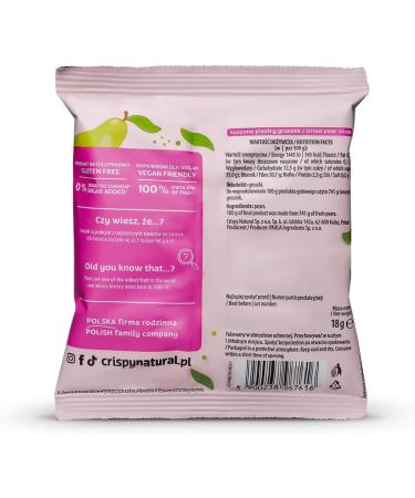 Natural Crunchy Pear Chips 20x18 g - Dried Fruit Chips Crispy Healthy Snack Naturally No Added Sugar Gluten Free Source of Fiber. - Buy Online on GoSupps.com