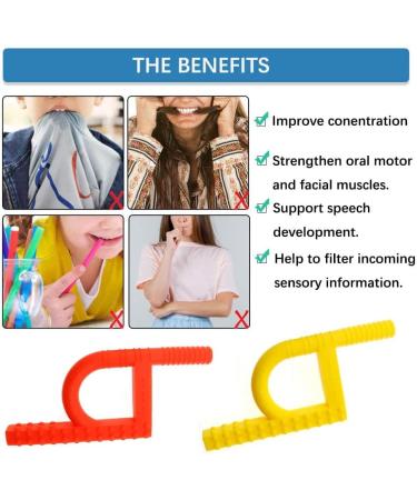 Sensory Oral Motor Chew Tool for ADHD Autism SPD Oral Motor Stimulation Special Needs (Red-yellow) - Buy Online on GoSupps.com