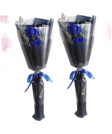 HOMSFOU 6 Pcs Wedding Rose Never Wither Flower Rose Flower Soap Gift Everlasting Flower Graduation Flower Bouquet Carnation Scented Rose Bouquet Roses Bouquet Flowers Preserved Flower Bluex3pcs 34x12x6cmx3pcs - Buy Online on GoSupps.com