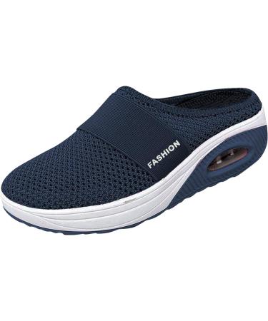 GETBEE Women's Fashion Sneakers | Diabetic Air-Cushion Slip-On Walking Shoes | Orthopedic Diabetic Slippers | Size 8.5 - Dark Blue - Buy Online on GoSupps.com
