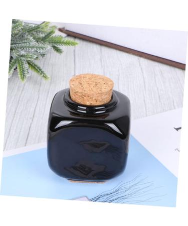 Housoutil Medicine Cups Ceramic Mug Porcelain Dappen Dish Cerace Liquid Powder Container Manicure Liquid Bottle Wooden Cork Bottle Manicure Accessories Cup Bottle Ceramics Bamboo 7.50X5.50X5.50CM Black - Buy Online on GoSupps.com