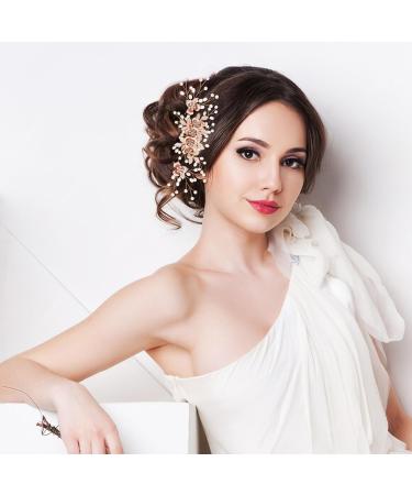 FRCOLOR Bride Wedding Hair Comb Pearl Flower Hair Piece Rhinestone Hair Accessories Hair Forks Hair Styling Hairpins for Women - Buy Online on GoSupps.com