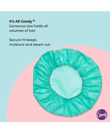 Goody Styling Essentials Shower Cap - Durable Waterproof Hair Accessory for Men, Women, Boys, and Girls - Blue Green (1 Count) - Buy Online on GoSupps.com