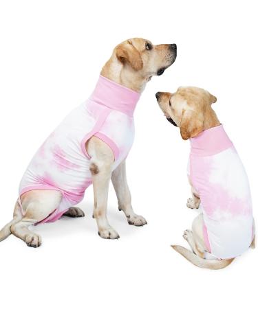 Lianzimau Post-Op Dog Bodysuit - Wound Protective Suit for Male Dogs XXL Tie-Dye Pink Ideal After Castration Surgery - Buy Online on GoSupps.com