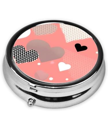 Valentine's Day Round Pill Box - 3 Compartment Portable Organizer for Travel & Purse - Buy Online on GoSupps.com