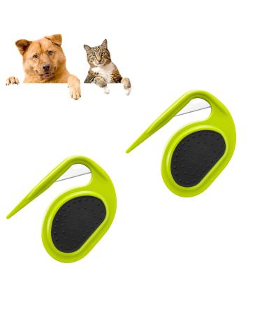 Pet Knotting Comb Cat Hair Knot 2024 New de-filtered knot 3-in-1 multifunctional function hair removal comb for removal of matted and loose hair (green)