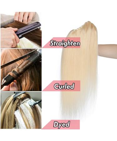 16 Inch #613 Bleach Blonde Claw Clip Ponytail Extension | 100% Remy Human Hair One Piece Jaw on Pony Tail Hairpiece - Buy Online on GoSupps.com