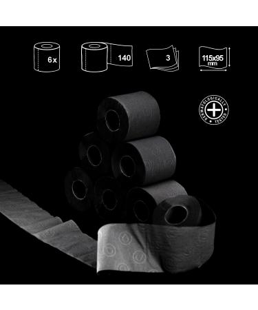 Renova Black Label Toilet Paper - Premium Black Toilet Tissue 6 Rolls (1 Pack) - Soft & Stylish for Your Bathroom - Buy Online on GoSupps.com