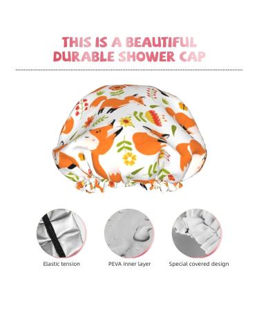 Fox Reusable Waterproof Shower Caps for Women - Double Protection PEVA Lining Hair Cap - Elastic Color 4 - Buy Online on GoSupps.com