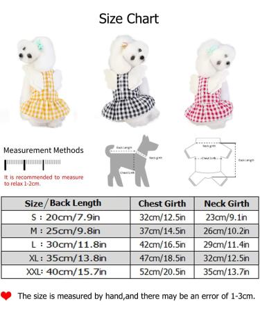 Shop Barrageon Dogs Kneid Sweet Princess Rock Clothing for Cats & Puppies - Summer Bow Knot Apparel for Small & Medium Dogs Grid Yellow (Back Length: 30 cm) - Buy Online on GoSupps.com