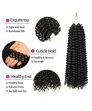 Buy Passion Twist Hair - 7 Packs 12 Inch Crochet Braids Water Wave Synthetic Extensions | YDDM Bohemian Style - Buy Online on GoSupps.com