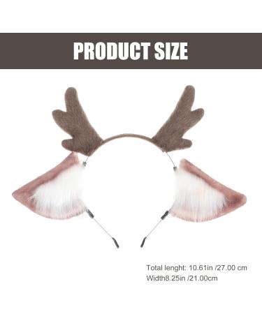 Lurrose Womens Headbands Deer Antlers Headband Hair Hoop: Reindeer Fawn Costume Headband with Ears Animal Ear Headdress Forest Woodland Animal Headpiece Jungle Animals - Buy Online on GoSupps.com