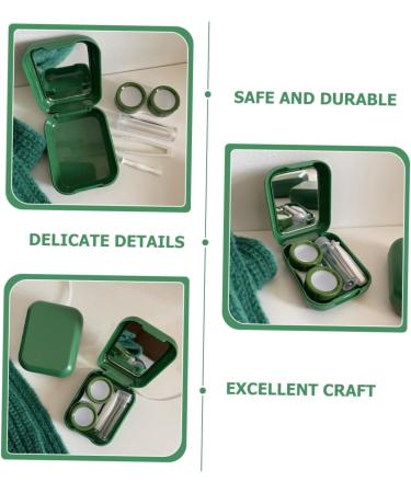 Buy SOLUSTRE Contact Lens Case & Makeup Mirror Set - Frosted Plastic Portable & Stylish for Travel - Buy Online on GoSupps.com