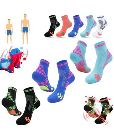 Pssgll HIGHERSOCKS 2023 Far Infrared Schorl Titanium Ion Heightening Booster Socks Tourmaline Slimming Health Sock Large 3pcs B