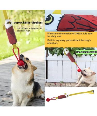 Tug of War Dog Toy Interactive Dog Rope Chew Toy with Strong Handle Indestructible Squeaky Dog Tug Toy for Small Medium & Large Dogs - Buy Online on GoSupps.com