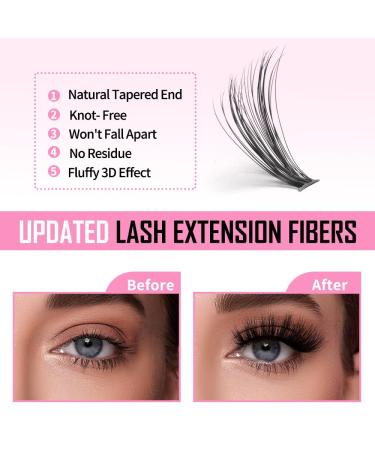 DIY Lash Extension Kit - 200pcs Individual Cluster Lashes (30D & 40D 8-16mm) | D Curl Eyelash Extensions with Bond Seal & Applicator Tool - Perfect for Home Use - Buy Online on GoSupps.com