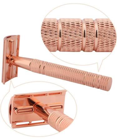 Rodrigo Interchangeable Men's Safety Razor - Double Edge Reusable Metal Razor in Rose Gold for a Luxurious Shaving Experience - Buy Online on GoSupps.com