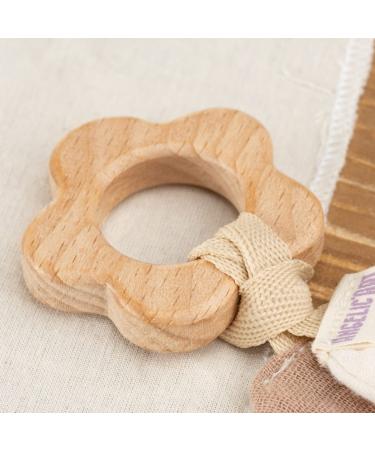 AngelicArt Baby Teething Rings - Natural Wooden Animals & Bite-Proof Muslin Fabric - Eco-Friendly & Cute Teething Solutions - Buy Online on GoSupps.com