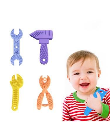 Baby Tooth Toy Set - 4-Part Silicone Chew Toys for Sensory Relief | Infant Molar Teething Toys for Boys & Girls - Buy Online on GoSupps.com