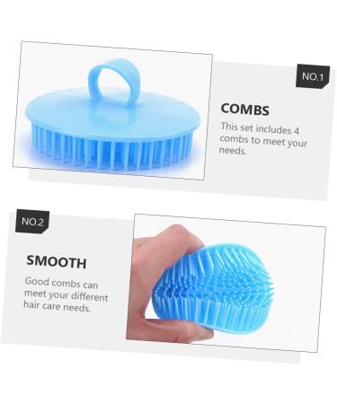 Beaupretty 4-Piece Silicone Scalp Massager Brush Set - Shampoo Scrubber & Hand Massage Devices for Men & Women | Plastic Hair Accessories - Buy Online on GoSupps.com