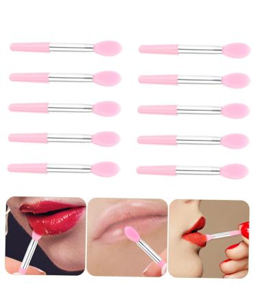Shop Mikinona 10pcs Lip Mask Spoon & Makeup Brush Set | Lipstick Applicator Creamy Eyeshadow & More - Miss Cosmetic Pink - Buy Online on GoSupps.com