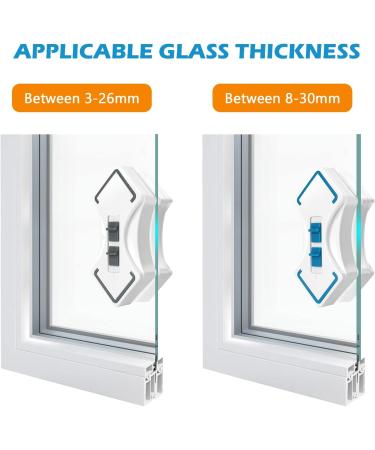 Window Cleaner Magnetic Glass Wiper Adjustable Double Sided Window Cleaner Cleaning Tool with Safety Rope Diamond Shaped 3-30Mm (8 30mm) - Buy Online on GoSupps.com