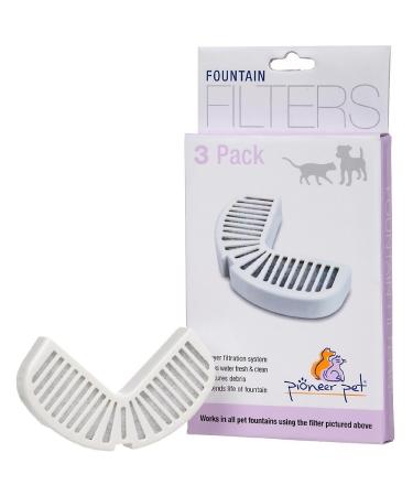 Pioneer Pet Replacement Filters for Ceramic & Stainless Steel Fountains, Raindrop Filters 3 filters