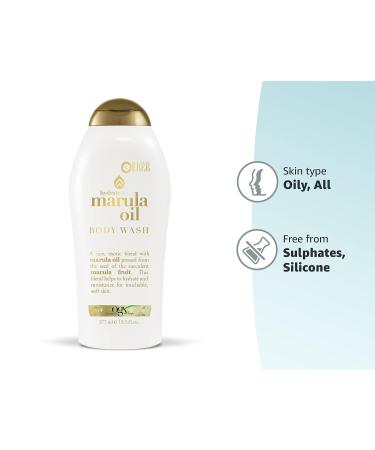OGX Marula Oil Body Wash - 19.5 Fl Oz | Moisturizing Formula for Dry, Oily, Normal & Combination Skin | Silicone-Free - Buy Online on GoSupps.com