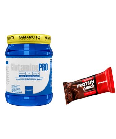 Yamamoto GlutaminePro Kyowa 600g - Glutamine Kyowa Powder + Protein Snack Prozis