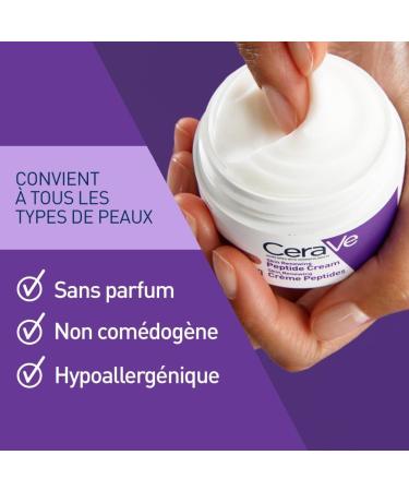 CeraVe - Cr me Peptides Anti-rides Skin Renewing - Cr me Nuit Raffermissante Visage - Peau Plus Rebondie Apr s 8 Semaines* - Peptides + Niacinamide + 3 C ramides - Convient aux Peaux Sensibles - 48g - Buy Online on GoSupps.com