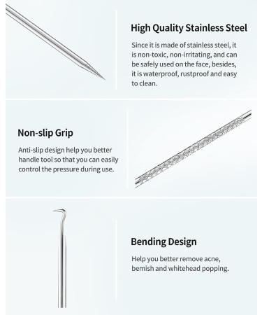 Blackhead Remover Tool Kit with Camera | Stainless Steel Pimple Popper Extractor for Blemish, Whitehead, Comedone, Zit, Acne | Pink - Buy Online on GoSupps.com