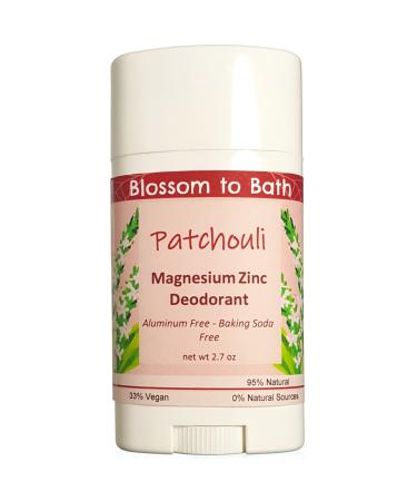 Patchouli Magnesium Zinc Deodorant (2.7 ounce) - Pure Essential Oil Fragrance - Lasts All Day with a Woodsy Exotic Scent