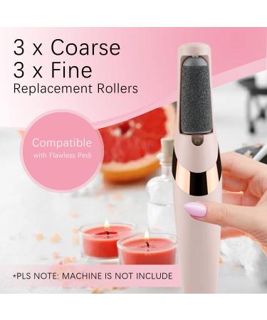 6 Pack Replacement Rollers for Finishing Touch Flawless Pedi - Coarse & Fine Options with Cleaning Brush - International Shipping Available - Buy Online on GoSupps.com