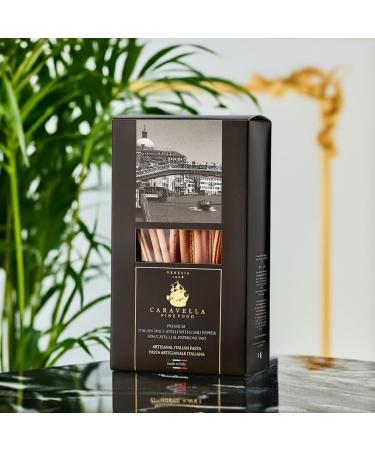 CARAVELLA FINE FOOD Caravella Fine Food - Gift Set x 3 (1.5 kg) - Spaccatelli Pasta with Chili Pepper 500 g - Exclusive Venice Collection - 100% Italian Artisan Pasta Bronze Extruded - Made with Wheat Semolina