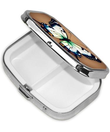 Cute Butterfly 2 Compartment Pill Case | Small Travel Pill Organizer Box for Pocket & Purse - Buy Online on GoSupps.com