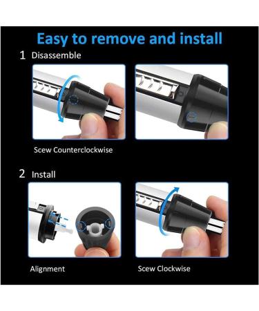 Premium Nose Hair Trimmer - Hygienic Grooming Tool with Rinseable & Interchangeable Heads for Nose Ears Eyebrows & Neckline | International Shipping Available - Buy Online on GoSupps.com