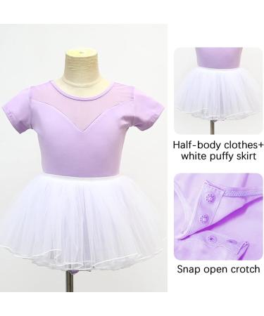 Girls Gymnastics Leotard Set with Tutu Skirt - 12-13 Years, Purple - Buy Online on GoSupps.com