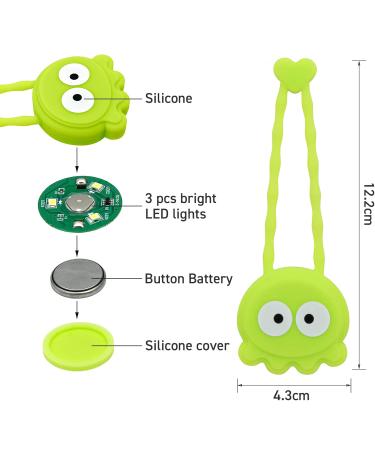 Buy Laroo Safety LED Lights for Dogs & Cats - Green Octopus | 3 Flashing Fashionable Safety Lights for Outdoor Walks & Sports - Buy Online on GoSupps.com
