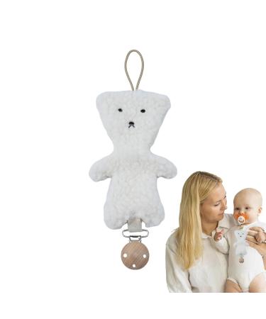 Buerfu Baby Pacifier Clip | Plush Bear Holder & Soothing Toy Clip for Boys & Girls - Universal Fit for Most Pacifiers - Buy Online on GoSupps.com