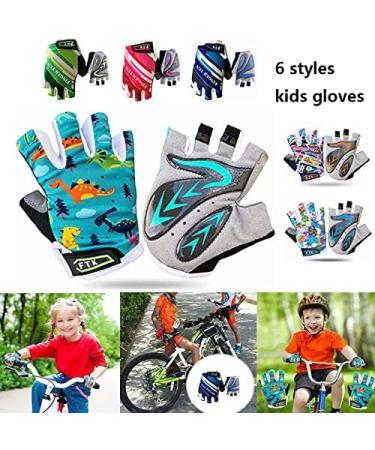 Shop Lovmead Fingerless Bicycle Gloves for Kids Ages 4-12 | Outdoor Sports Cycling Gear for Girls & Boys | Lightweight Spring/Summer MTB Gloves in Cyan - Buy Online on GoSupps.com
